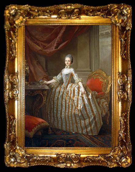framed  Laurent Pecheux Portrait of Princess Maria Luisa of Parma, ta009-2